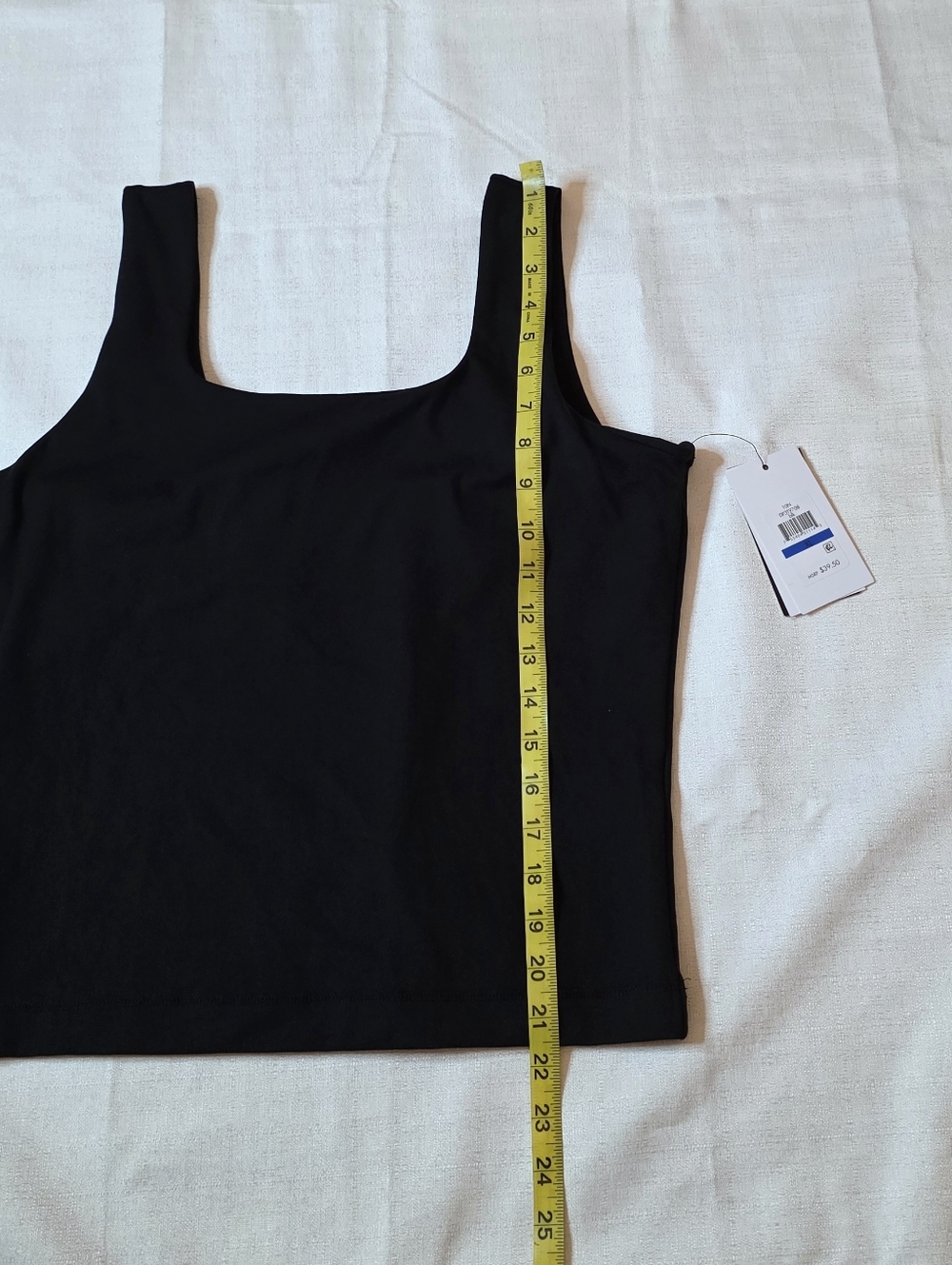 DKNY Sport Black Square Neck Cropped Shelf Bra Tank Streetwear Sporty Size XL - Picture 3 of 11